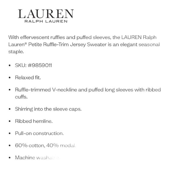 LAUREN Ralph Lauren Ruffle Trim Jersey Sweater Size 2X - Picture 8 of 11